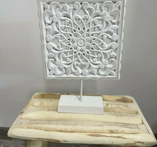 Mandala álló dekor 28 cm - szögletes
